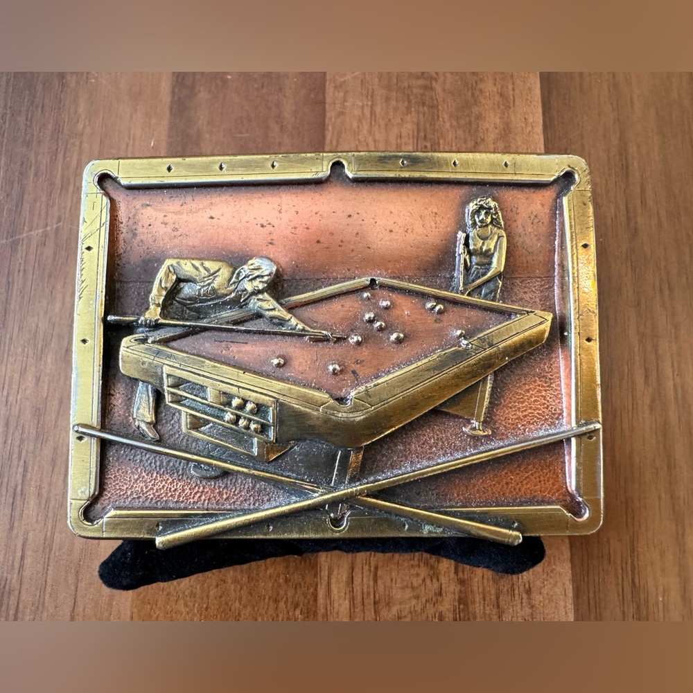 Vintage Bergamot Brassworks Pool Table Buckle